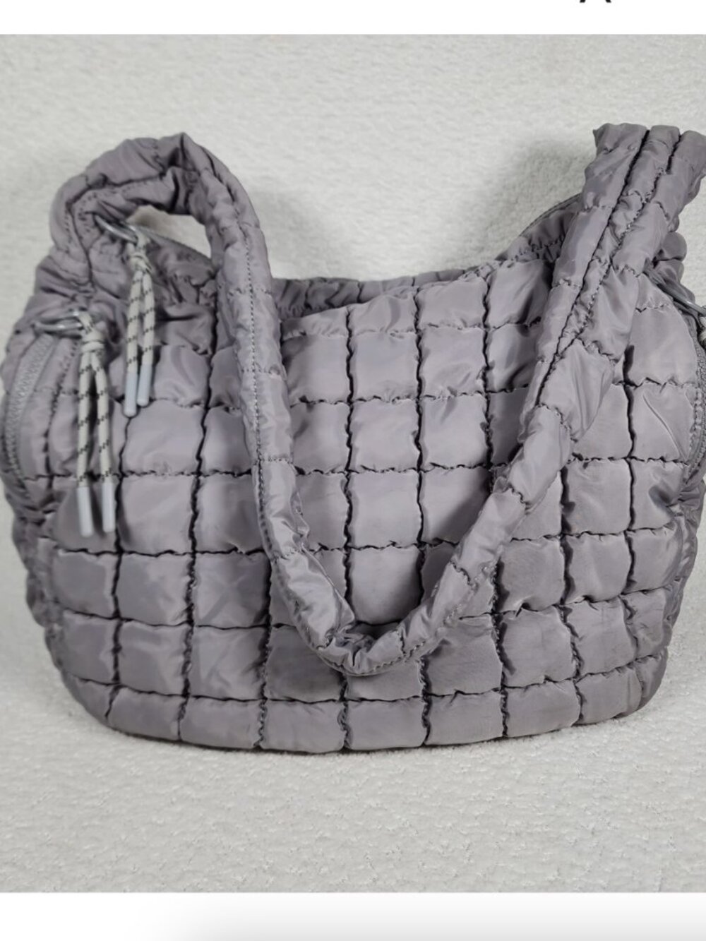 Urban Expressions Quilted Gray Shoulder Bag